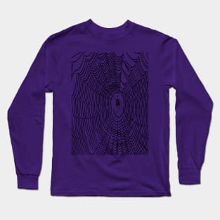 Artistic Halloween Spider Web Cobweb Doodle In Black Long Sleeve T-Shirt